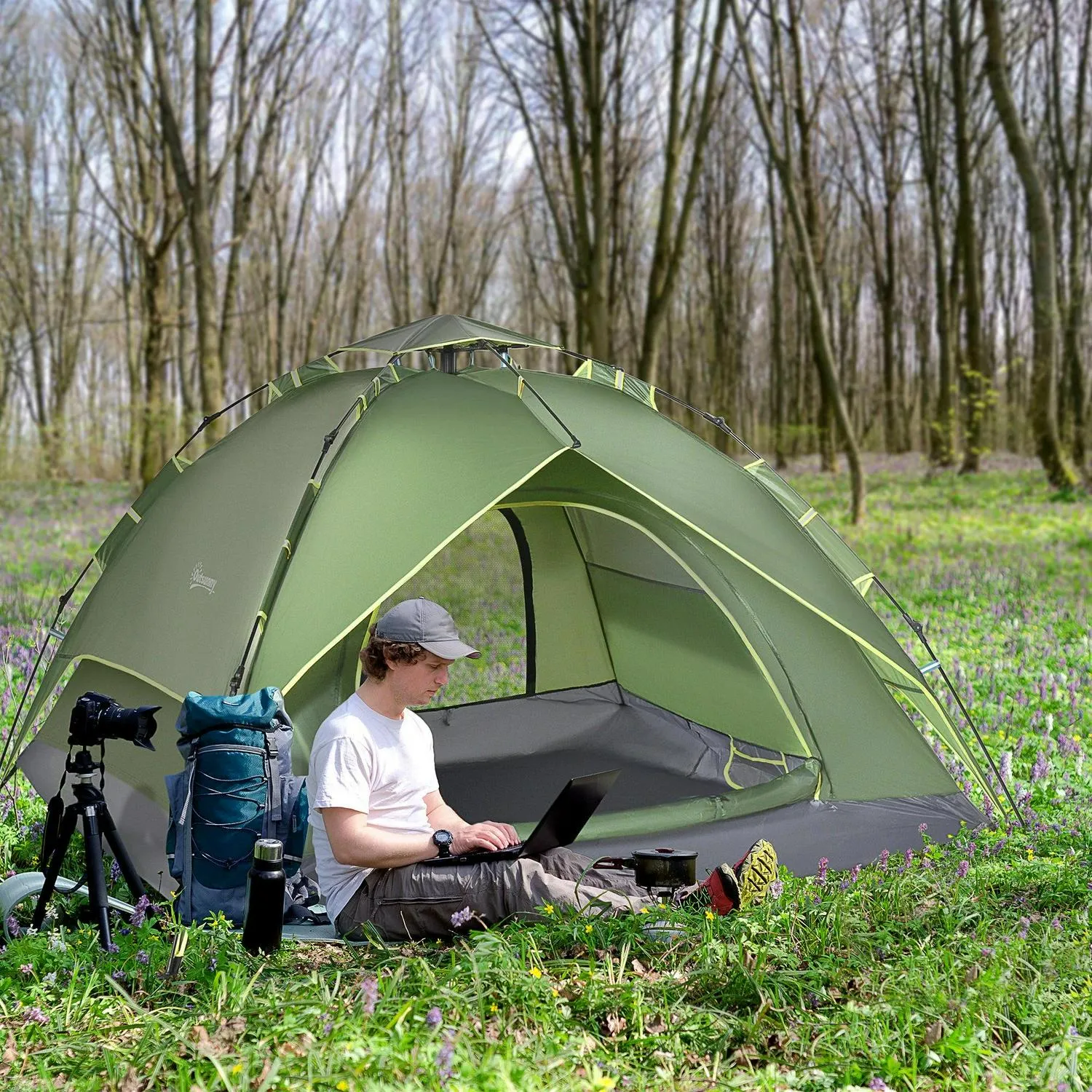 Family For Travel Pop Shelter Man Up Client-approved 3 Hiking Camping Double Outsunny Portable Flexible Festival Layer Automatic Tent