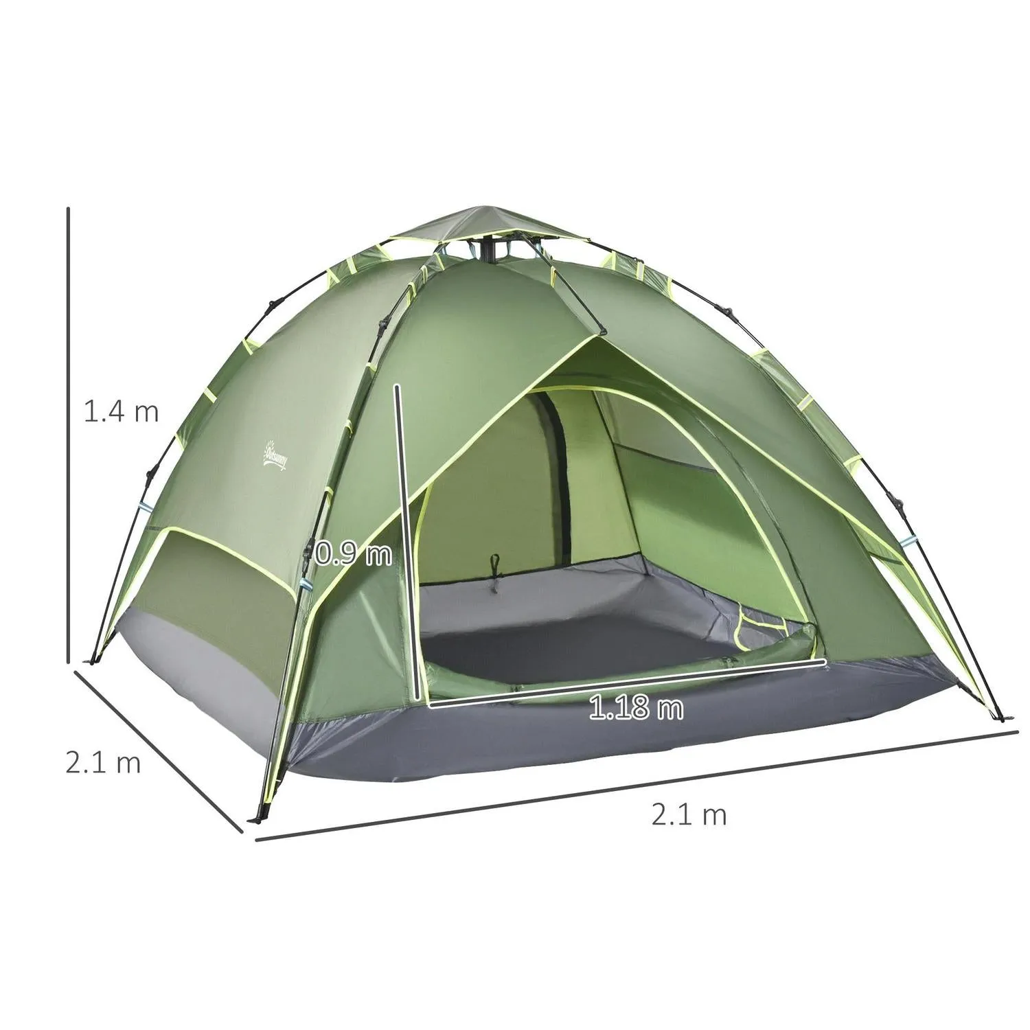 Family For Travel Pop Shelter Man Up Client-approved 3 Hiking Camping Double Outsunny Portable Flexible Festival Layer Automatic Tent