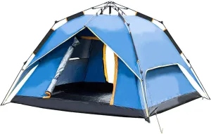 Family Tent, Pop Up Tents, Outdoor Camping for 1 to 4 Person Automatic Opening Double Layer Tent, with Carry Bag