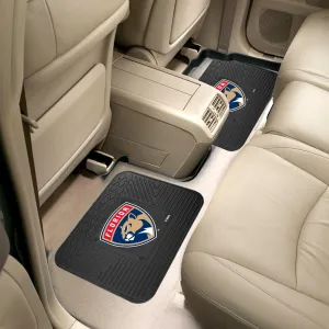 FANMATS 12411 NHL Florida Panthers Back Row Utility Car Mats - 2 Piece Set, 14in. x 17in., All Weather Protection, Universal Fit, Deep Resevoir Design, Molded Team Logo