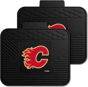 FANMATS 12417 NHL Calgary Flames Back Row Utility Car Mats - 2 Piece Set, 14in. x 17in., All Weather Protection, Universal Fit, Deep Resevoir Design, Molded Team Logo