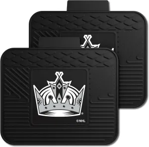 FANMATS 12421 NHL Los Angeles Kings Back Row Utility Car Mats - 2 Piece Set, 14in. x 17in., All Weather Protection, Universal Fit, Deep Resevoir Design, Molded Team Logo