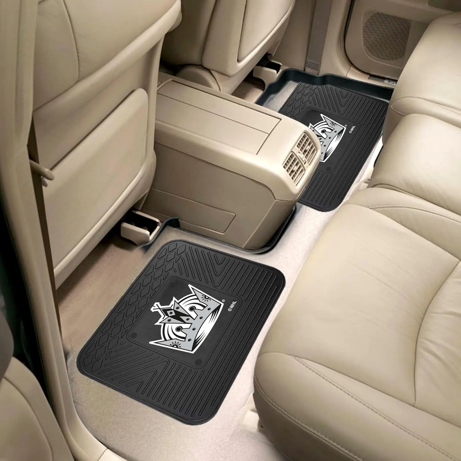 FANMATS 12421 NHL Los Angeles Kings Back Row Utility Car Mats - 2 Piece Set, 14in. x 17in., All Weather Protection, Universal Fit, Deep Resevoir Design, Molded Team Logo