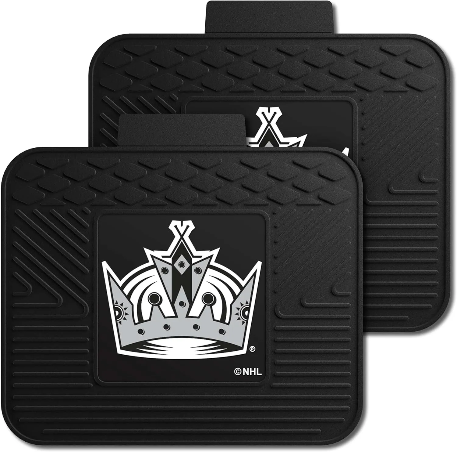 FANMATS 12421 NHL Los Angeles Kings Back Row Utility Car Mats - 2 Piece Set, 14in. x 17in., All Weather Protection, Universal Fit, Deep Resevoir Design, Molded Team Logo