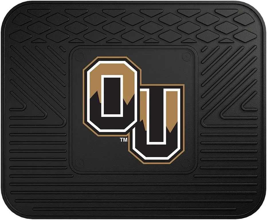 FANMATS 18450 Oakland Golden Grizzlies Back Row Utility Car Mat - 1 Piece - 14in. x 17in., All Weather Protection, Universal Fit, Molded Team Logo