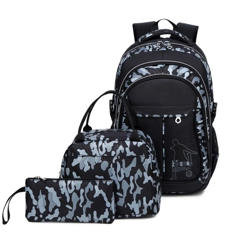 Fashion School Bag Backpack with Florescent Mark 3 Sets