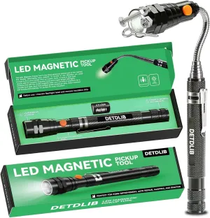 Fathers Day Dad Gifts for Dad, Telescoping Magnetic Pickup Tool, Birthday Gifts for Men, Magnetic Flashlight, Gifts for Men,Women, Cool Gadgets for Men, Black