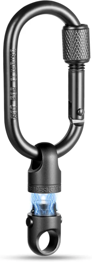 FEGVE Titanium Quick Release Magnetic Keychain with Carabiner Clip and Key Ring for Ourdoor Camping -Security Lock Design