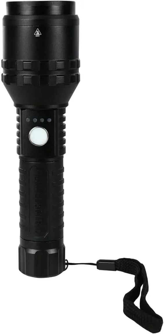 Feit Electric Long Range Flashlight, 2000 Lumens, Aircraft-Grade Aluminum, Rechargeable USB-C and AAA Battery Compatible, Flex Power with 3 Light Modes, Built-in USB Port, FLR2000/LT/FLEX
