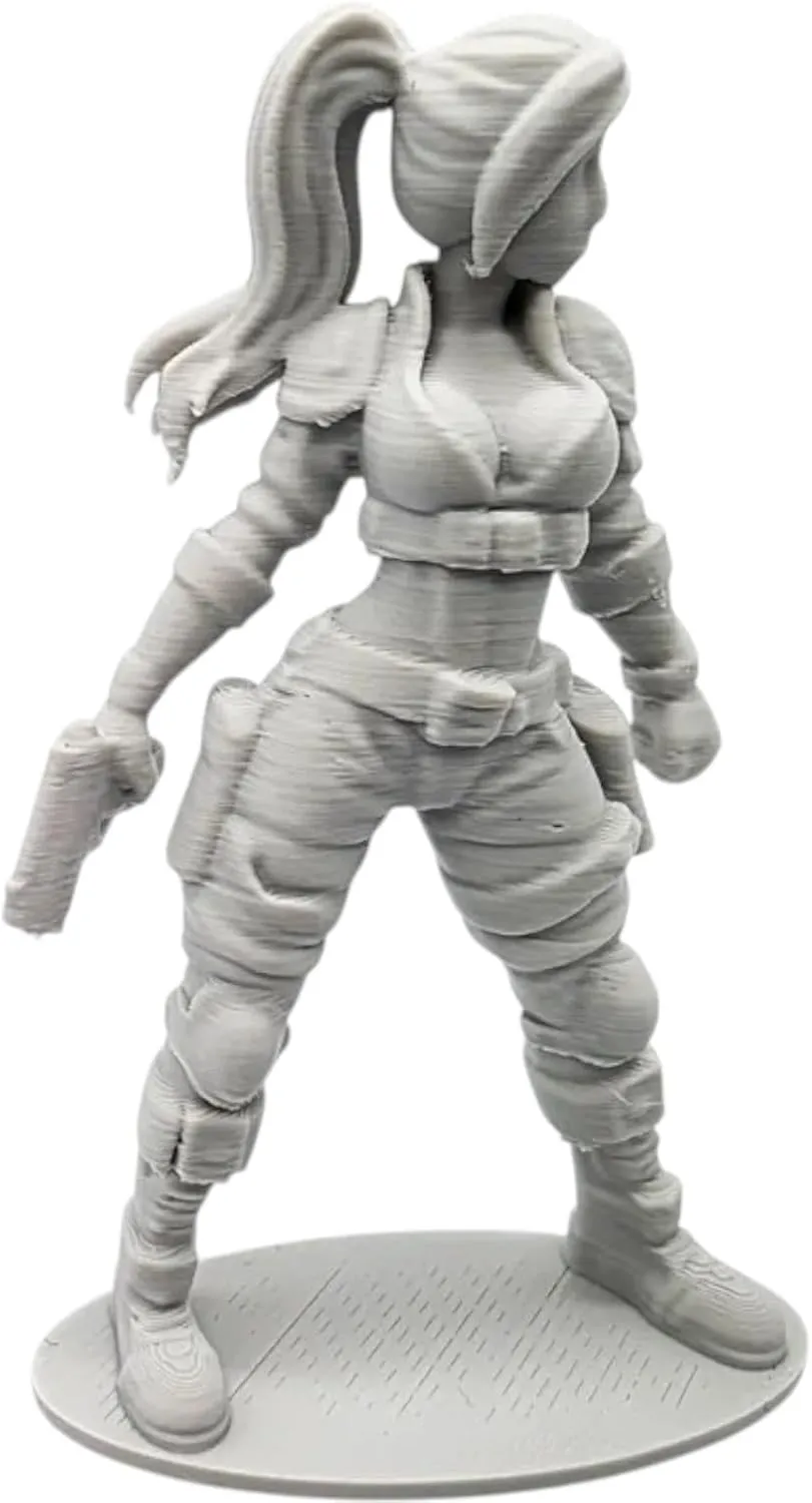 Female Mercenary Figurine – Tactical Gunfighter Miniature for Dioramas, Shelf Displays & Painting Projects – 3D Printed in Canada