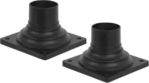 FEMILA Pier Mount Base 2 Pack, Cast Aluminum Post Light Mount Base Adapter, Black Finish, 4FW31PA-2PK BK
