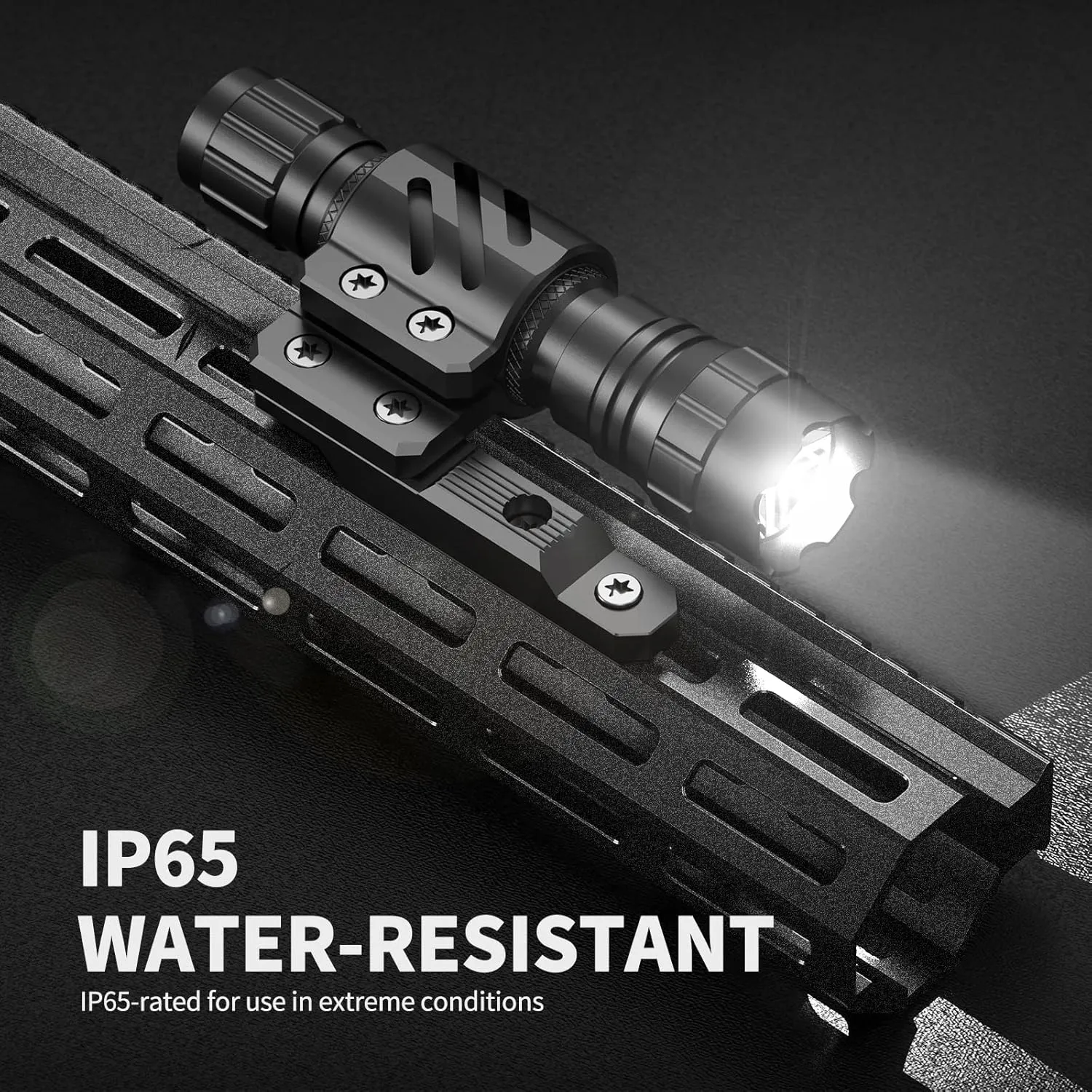 Feyachi Tactical Flashlight 1200 Lumens, with Offset Mount & Pressure Switch, 200m Beam, 4H Runtime, Rainproof and Shockproof
