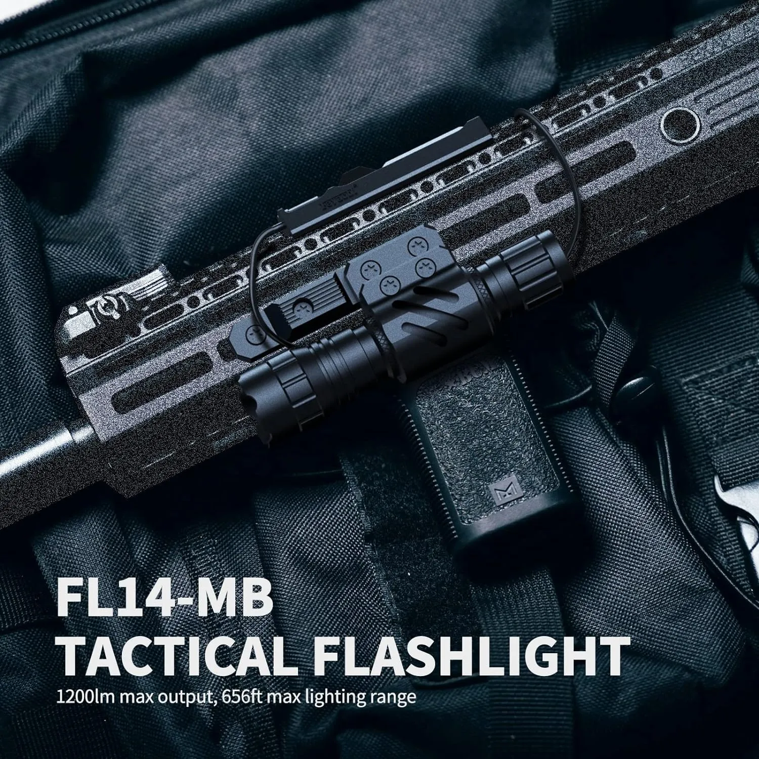 Feyachi Tactical Flashlight 1200 Lumens, with Offset Mount & Pressure Switch, 200m Beam, 4H Runtime, Rainproof and Shockproof
