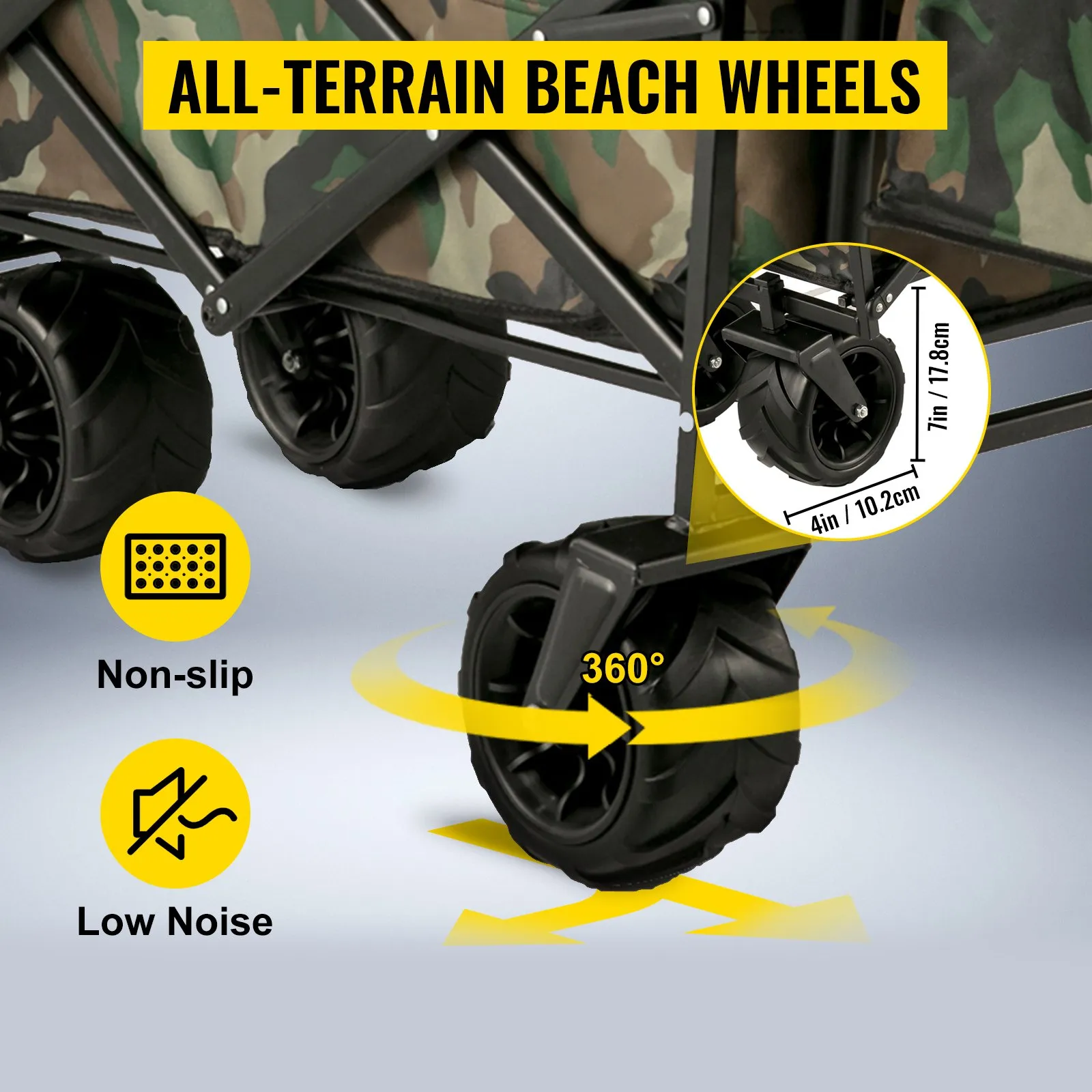 (FINAL PRICES ARE LOWER ON OUR SITE!) VEVOR Collapsible Folding Wagon with Removable Canopy, Heavy Duty Foldable Wagon Utility Cart for Garden, Camping, Grocery Cart, Beach Wagon Cart with Wheels and Rear Storage, Camouflage