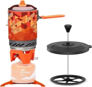 Fire-Maple Fixed Star X2 Backpacking and Camping Stove System and Firemaple Star French Press Coffee Filter