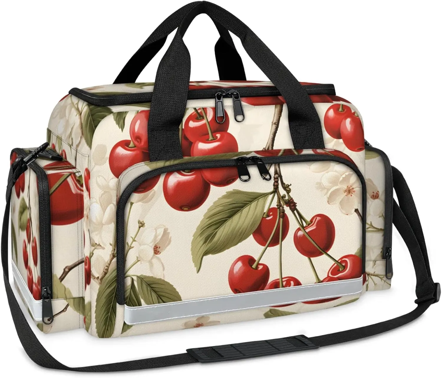First Aid Bags Empty, Cherry Flowers Emergency Bag First Aid Kit Multiple Compartment Kit Carrier On Call Trauma Bag For Paramedics Emergency Medical Supplies Kit
