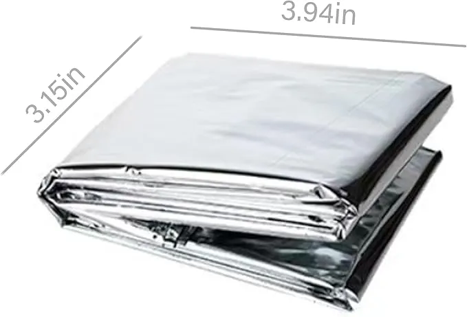 First Aid Mylar Rescue Blanket，Emergency Blankets for Survival Gear and Equipment，Designed for Outdoor, Body Warmer Blanket,Space, Camping Gear, Hiking Travel(Silver, 12 Pack)