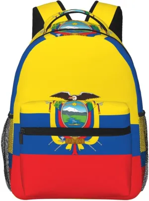 Flag of Ecuador Backpack, suitable for light travel, daily multi-purpose bag, suitable for commuting, cycling, work