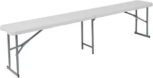 Flash Furniture Talbott 10.25''W x 71''L Bi-Fold Granite White Plastic Bench with Carrying Handle