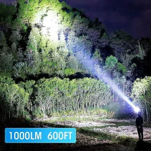 Flashlight USB Rechargeable,LED TAC Flashlight Pack -2,Super Bright 2000 Lumens Compact Tactical Flashlights for Outdoor Activity & Emergency Use - Best Gifts for Men & Women - Black