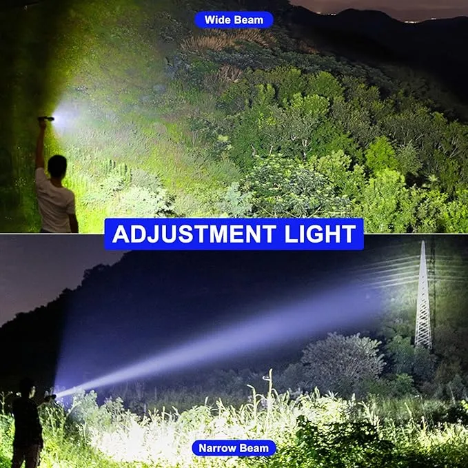 Flashlights High Lumens Rechargeable LED - 990,000 LMS Brightest Powered Flash Light, 5 Modes Waterproof Flashlights for Camping Emergencie