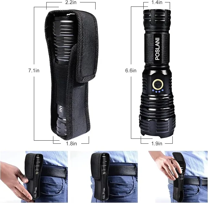 flashlights LED high lumens Rechargeable, Extremely Bright 50000 lumens Flashlight, IPX67 Water Resistant, 5 Light Modes, zoomable Tactical Flashlight for Emergency Camping Gift