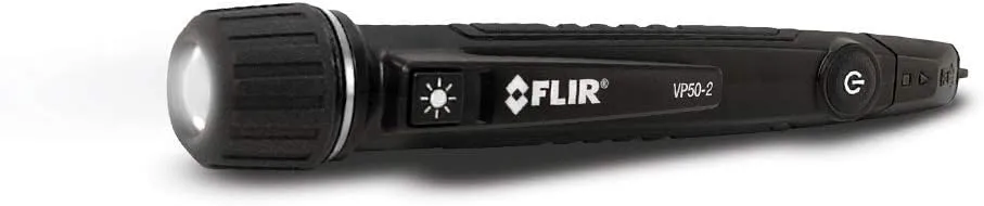 FLIR VP50-2 CAT IV Non-Contact Voltage Detector, Featuring Light, Vibration, and Beeper Feedback Alarms and a Powerful LED Flashlight