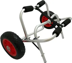 Foldable Aluminum Kayak Trailer with Airless Wheels 10-Inch Solid Tires, Canoe Dolly Kayak Carrier Adjustable Kayak Transport Dolly Trailer, 200 LBS Capacity, Kayak Paddleboard Carrier Trolley