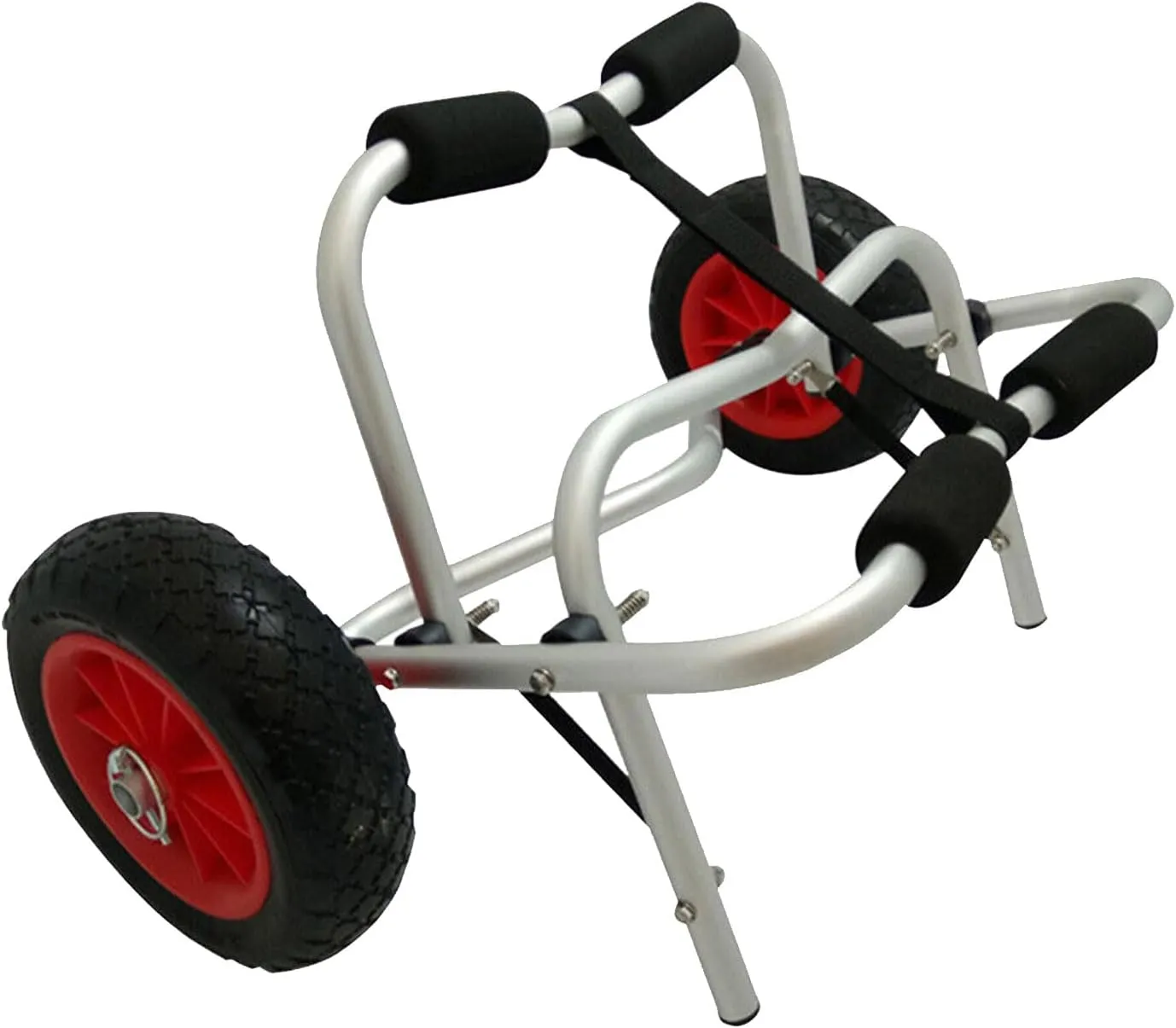 Foldable Aluminum Kayak Trailer with Airless Wheels 10-Inch Solid Tires, Canoe Dolly Kayak Carrier Adjustable Kayak Transport Dolly Trailer, 200 LBS Capacity, Kayak Paddleboard Carrier Trolley