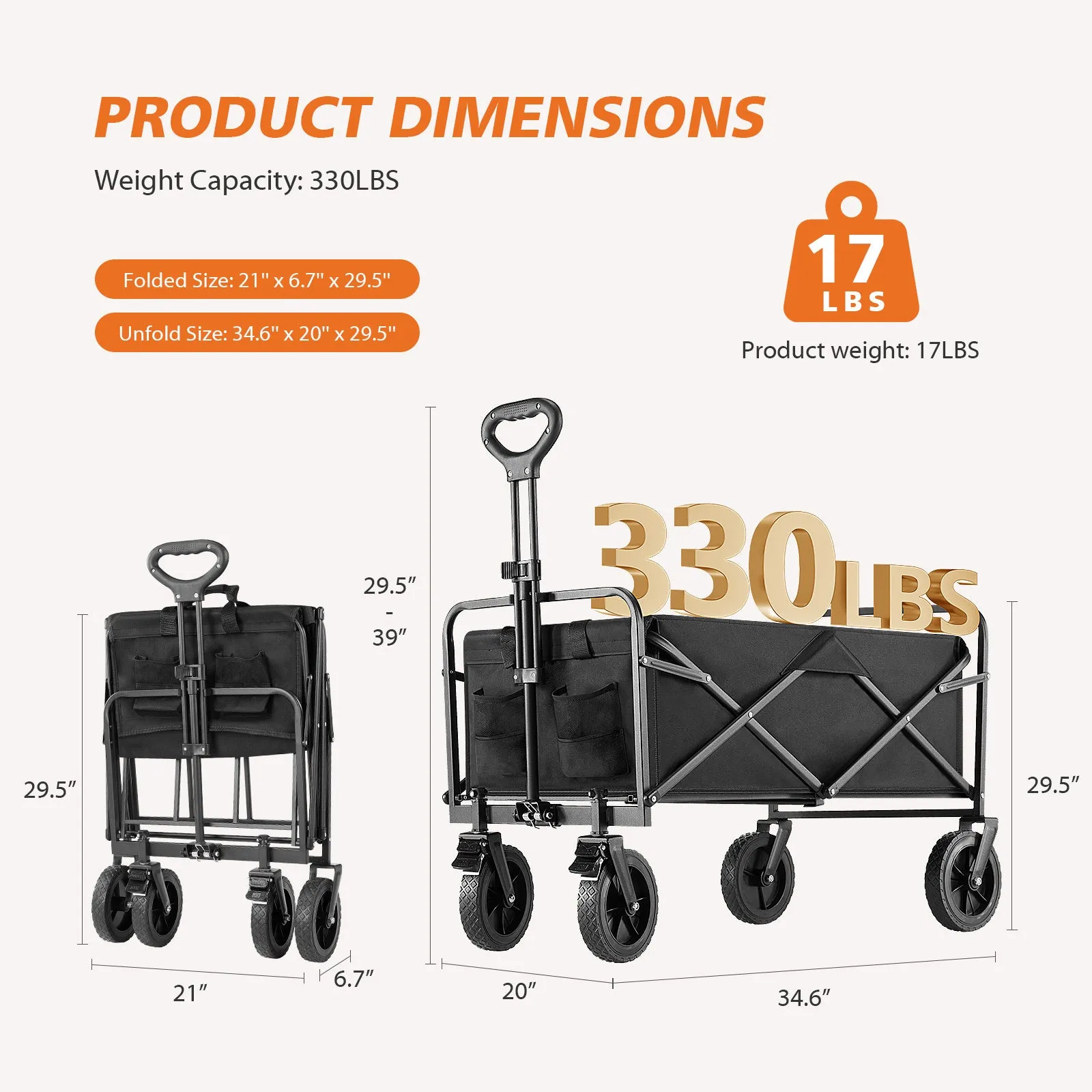 Foldable Carriage for Camping and Shopping