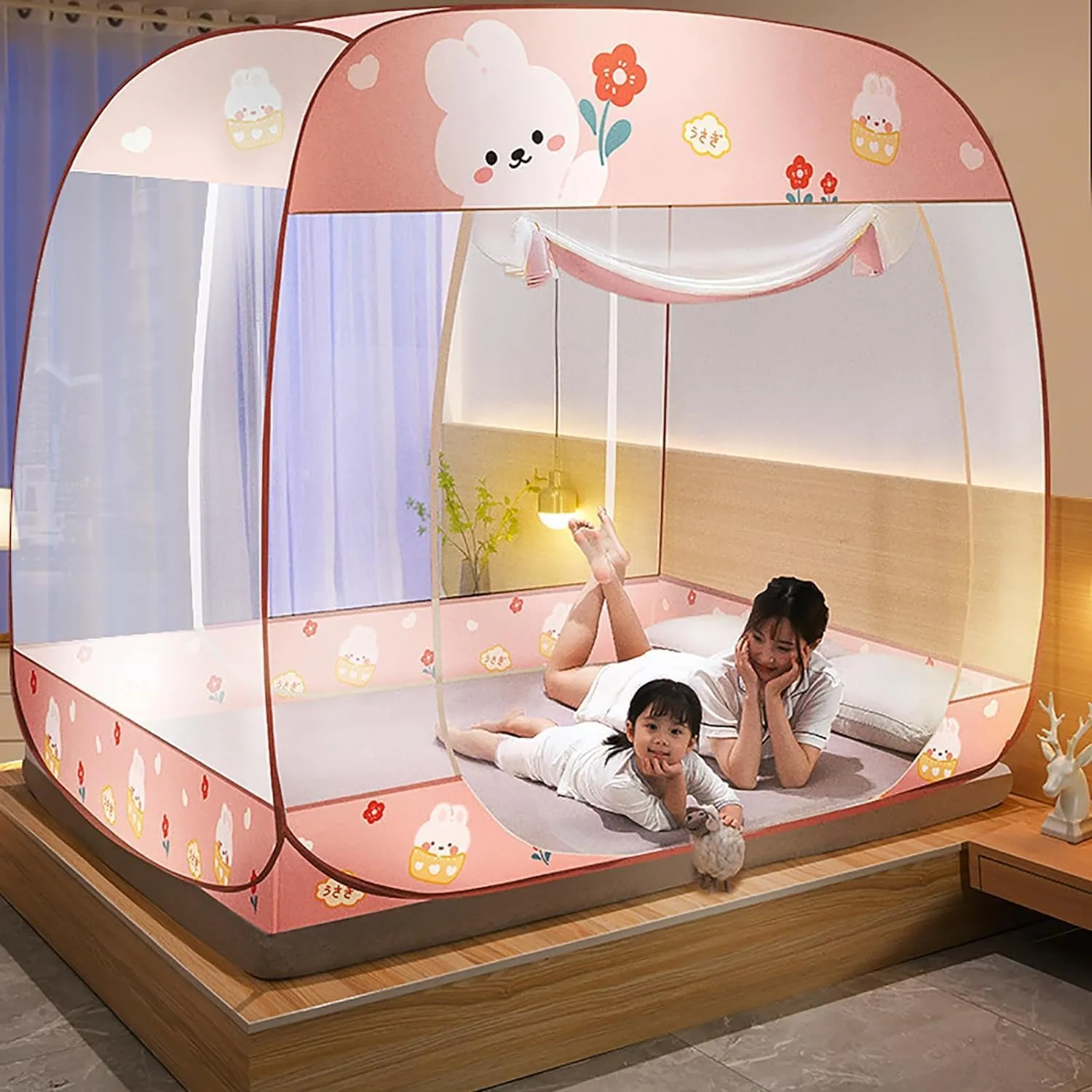 Foldable Mosquito Net for Bed - Pop Up Mosquito Net Portable Double Door with Net Bottom Bed Tent, Easy to Install(1.2 * 2.0m)
