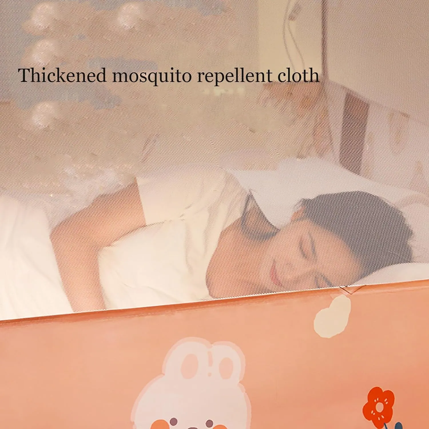 Foldable Mosquito Net for Bed - Pop Up Mosquito Net Portable Double Door with Net Bottom Bed Tent, Easy to Install(1.2 * 2.0m)