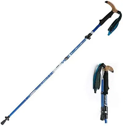 Foldable Portable Adjustable Non-Slip Aluminum Alloy Adult Walking Poles, Five Section Folding Retractable Walking Poles, for Hiking Camping Mountaineering Backpacking Walking