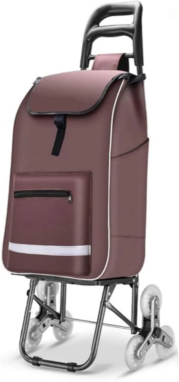 Foldable Stair Climbing Wheel Shopping Trolley Large Capacity Luggage Cart Removable Shopping Bag Household Trolley Climbing Grocery Trolley (E)