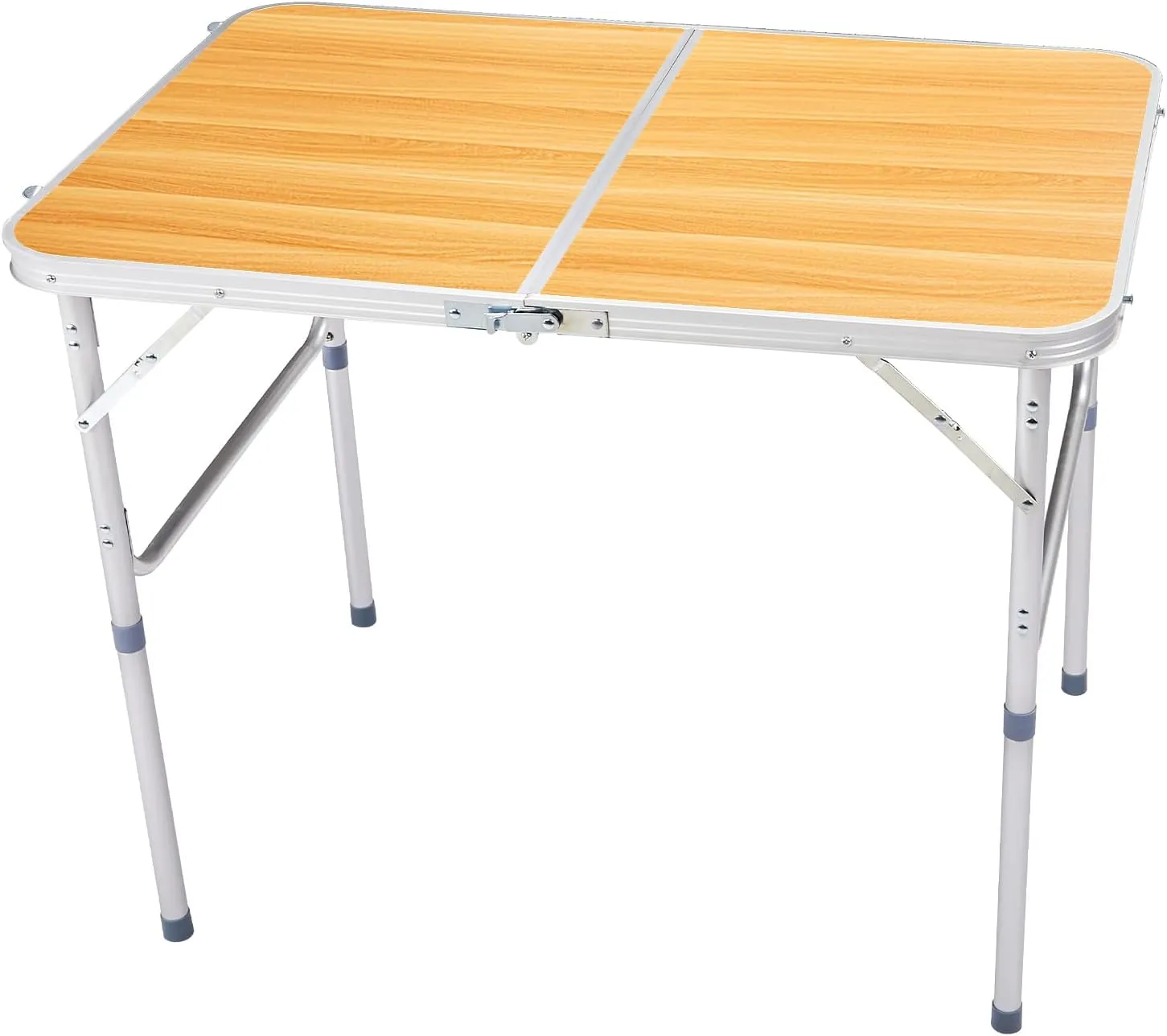 Foldable Table Heavy Duty Portable Utility Table for Indoor Outdoor Party, Dining, Events, Picnic, Camping (Wood Grain, 3ft)