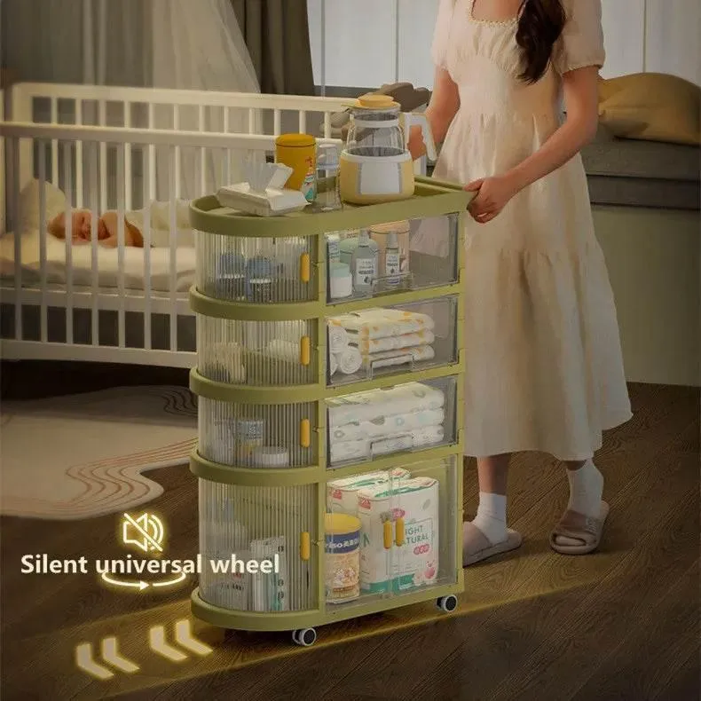 Foldable Trolley Organizer - Multi-Layer Storage Cart