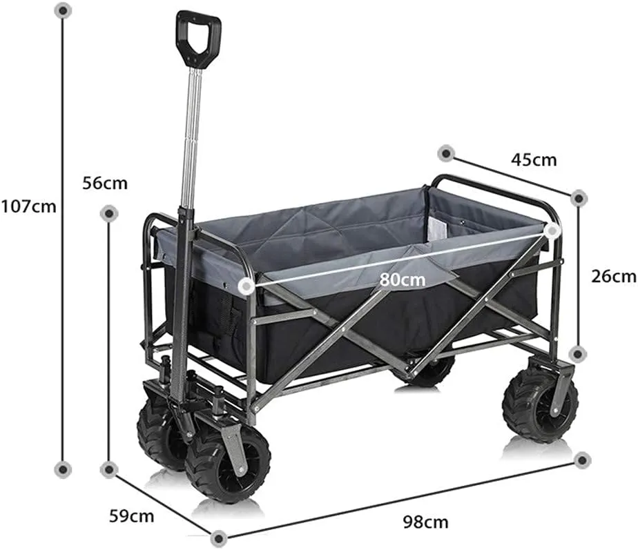 Foldable Trolley,Transport Trolley Outdoor Fishing Folding Portable Multifunctional Shopping Cart Trolley,Burgundy(Burgundy)(Blue)/Black Gray