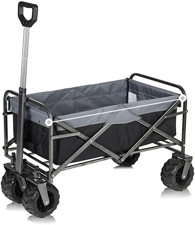 Foldable Trolley,Transport Trolley Outdoor Fishing Folding Portable Multifunctional Shopping Cart Trolley,Burgundy(Burgundy)(Blue)/Black Gray