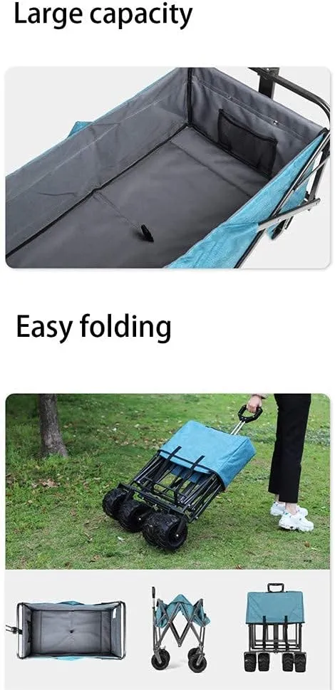 Foldable Trolley,Transport Trolley Outdoor Fishing Folding Portable Multifunctional Shopping Cart Trolley,Burgundy(Burgundy)(Blue)/K Blue