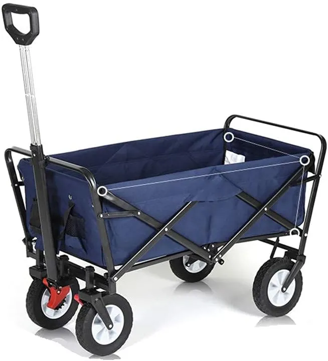 Foldable Trolley,Transport Trolley Outdoor Fishing Folding Portable Multifunctional Shopping Cart Trolley,Burgundy(Burgundy)(Blue)/K Blue