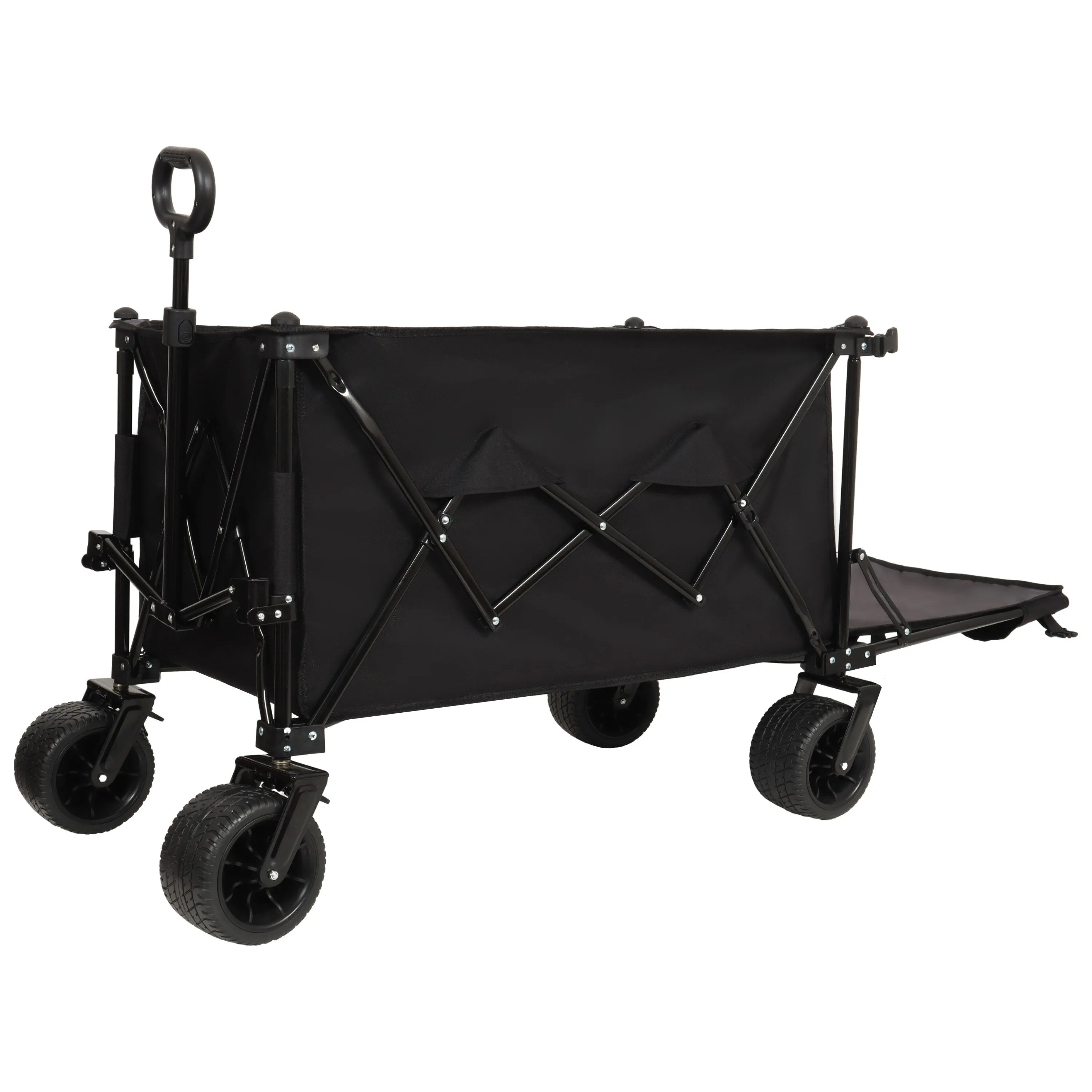Foldable Wagon with Extended Tailgate,Extra Long Extender Wagon Cart,Wagon Cart Heavy Duty 480LBS with Large All-Terrain Wheels