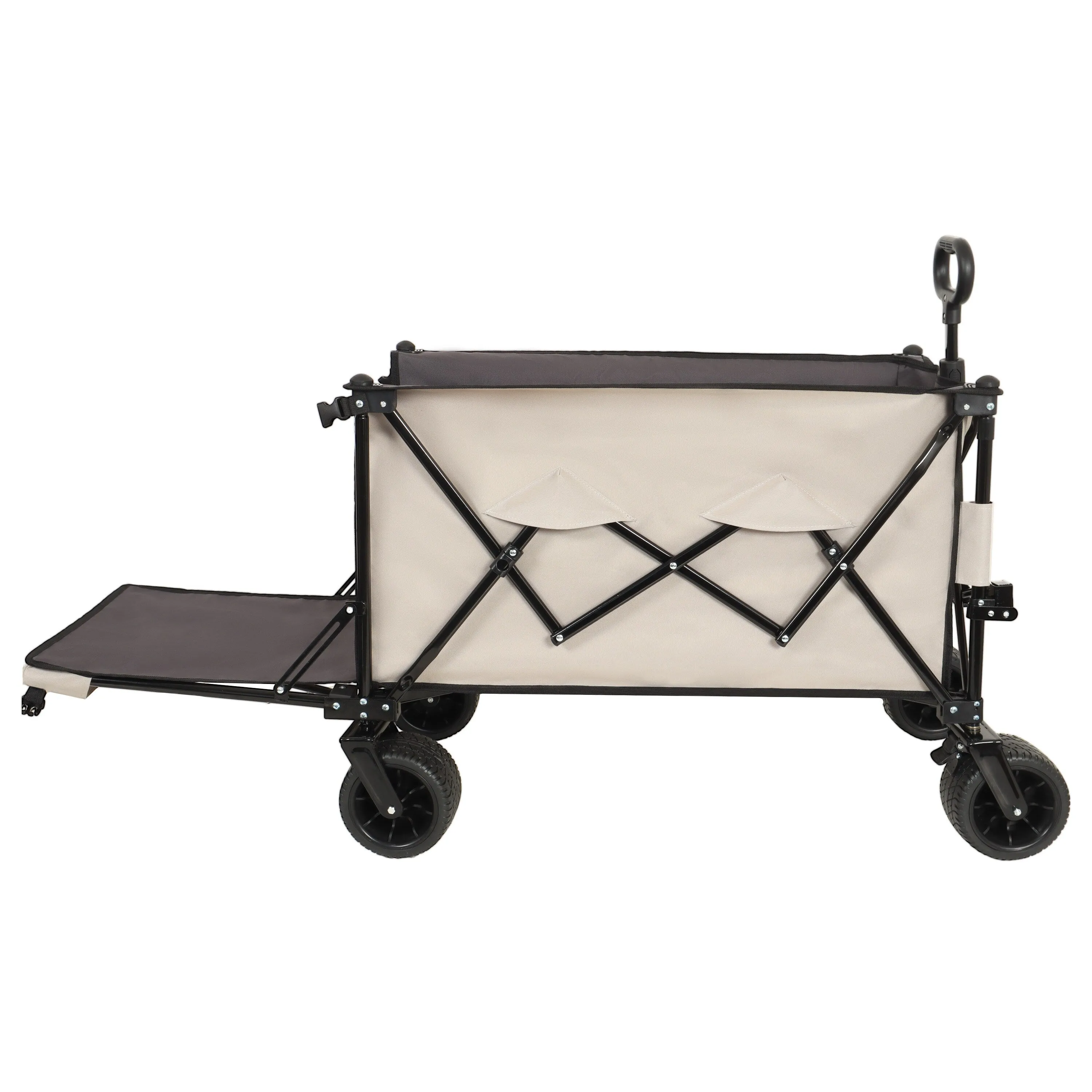 Foldable Wagon with Extended Tailgate,Extra Long Extender Wagon Cart,Wagon Cart Heavy Duty 480LBS with Large All-Terrain Wheels