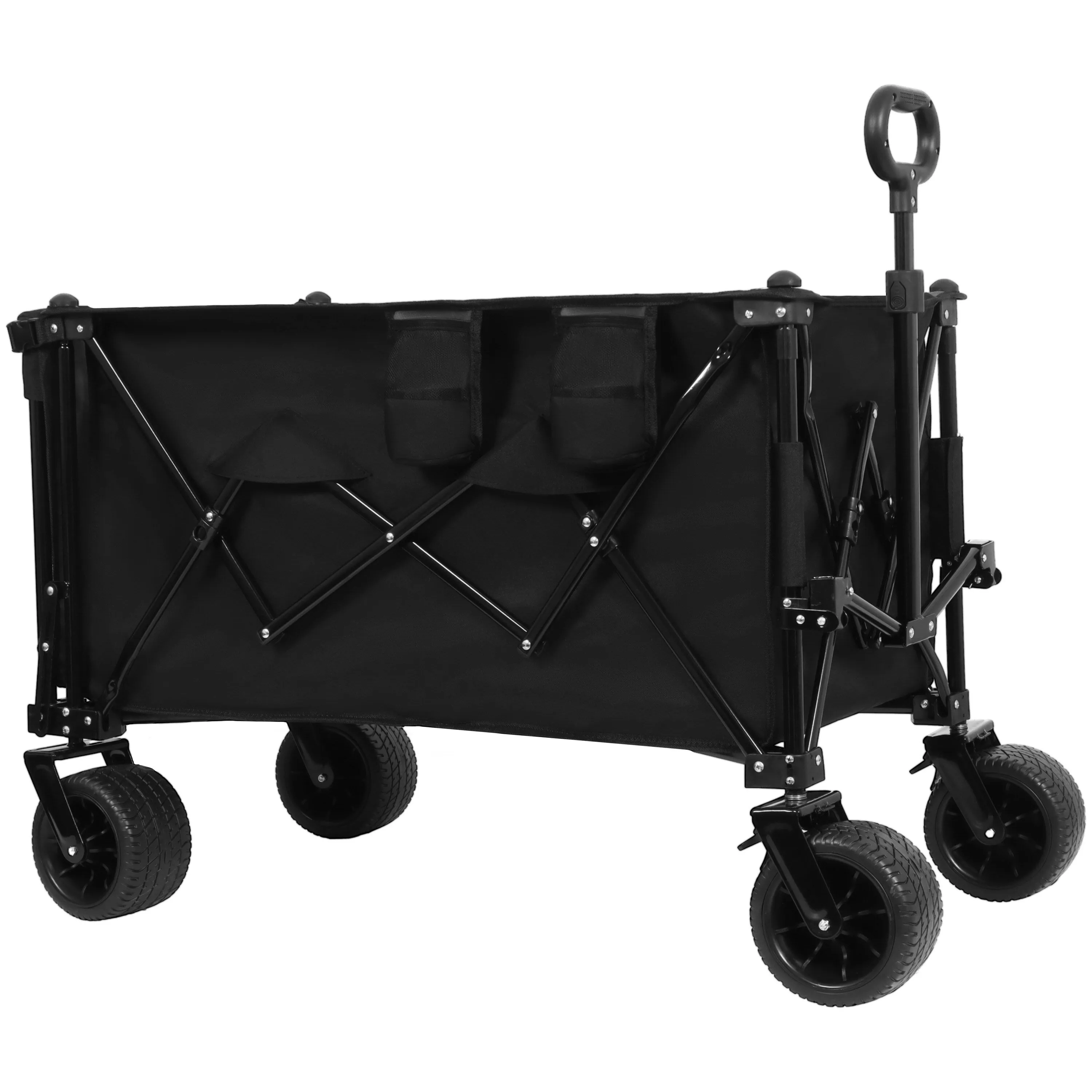 Foldable Wagon with Extended Tailgate,Extra Long Extender Wagon Cart,Wagon Cart Heavy Duty 480LBS with Large All-Terrain Wheels