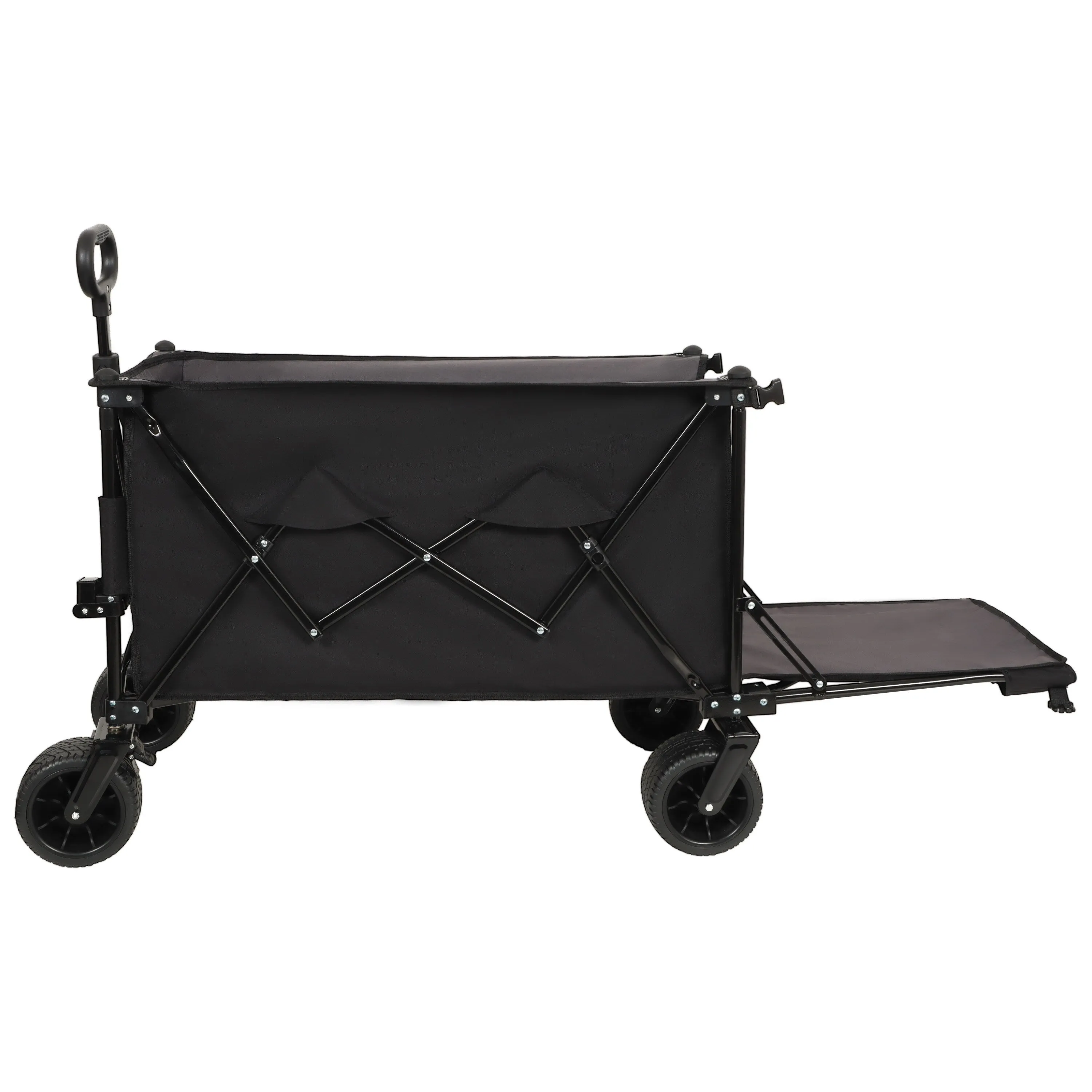Foldable Wagon with Extended Tailgate,Extra Long Extender Wagon Cart,Wagon Cart Heavy Duty 480LBS with Large All-Terrain Wheels