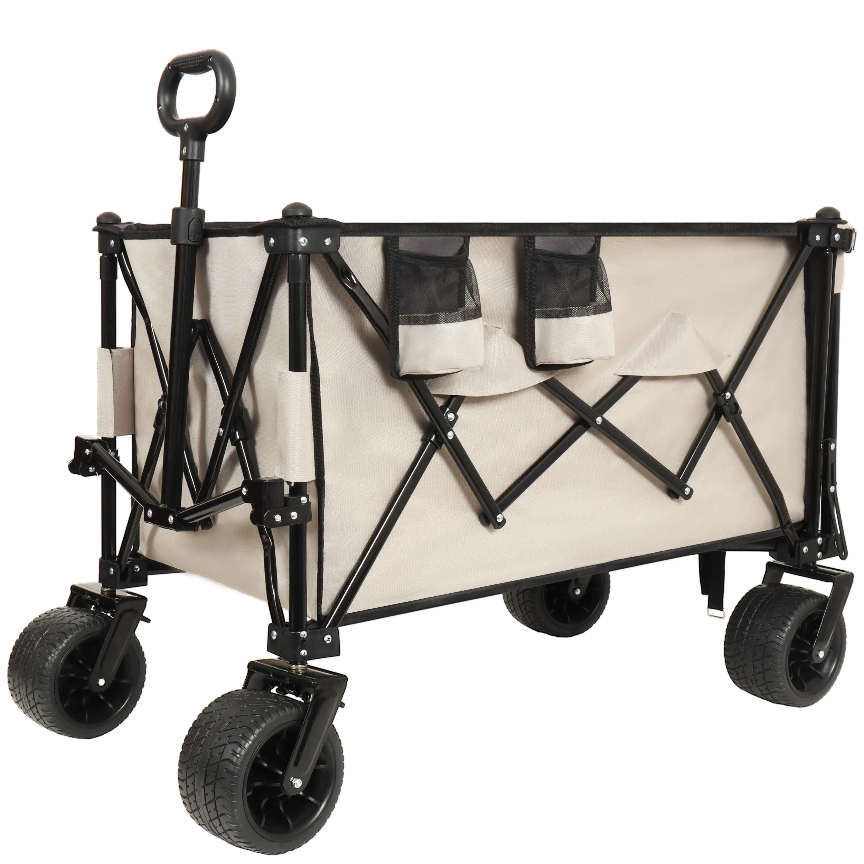 Foldable Wagon with Extended Tailgate,Extra Long Extender Wagon Cart,Wagon Cart Heavy Duty 480LBS with Large All-Terrain Wheels