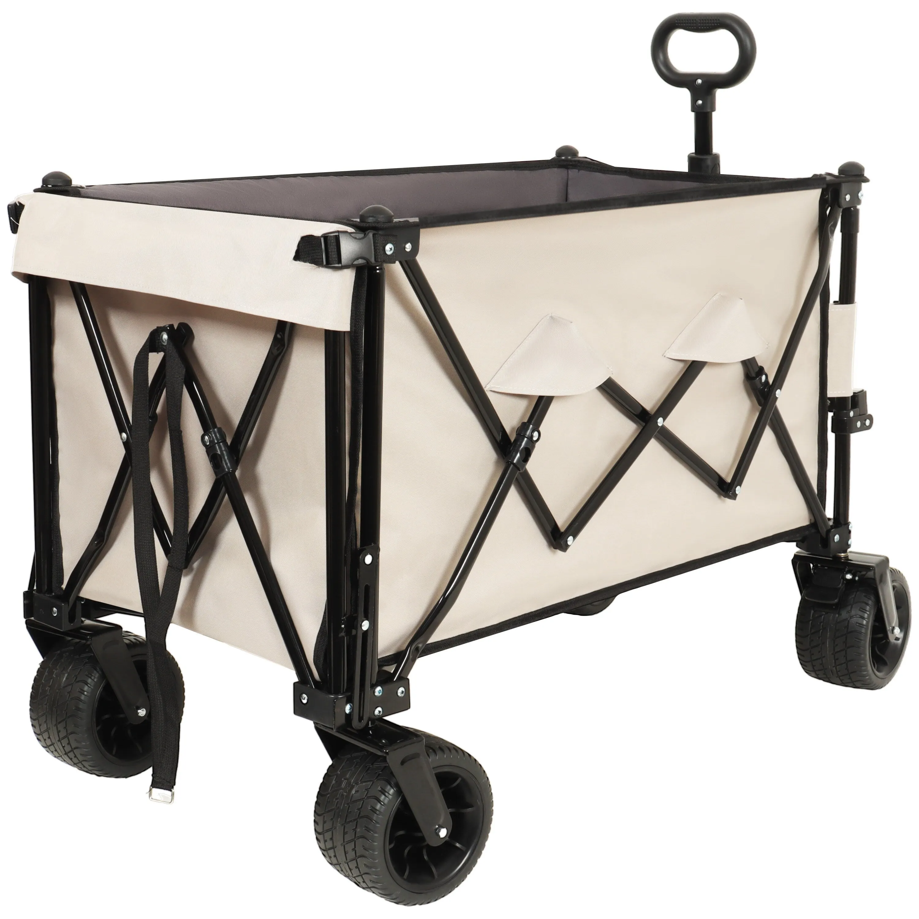 Foldable Wagon with Extended Tailgate,Extra Long Extender Wagon Cart,Wagon Cart Heavy Duty 480LBS with Large All-Terrain Wheels