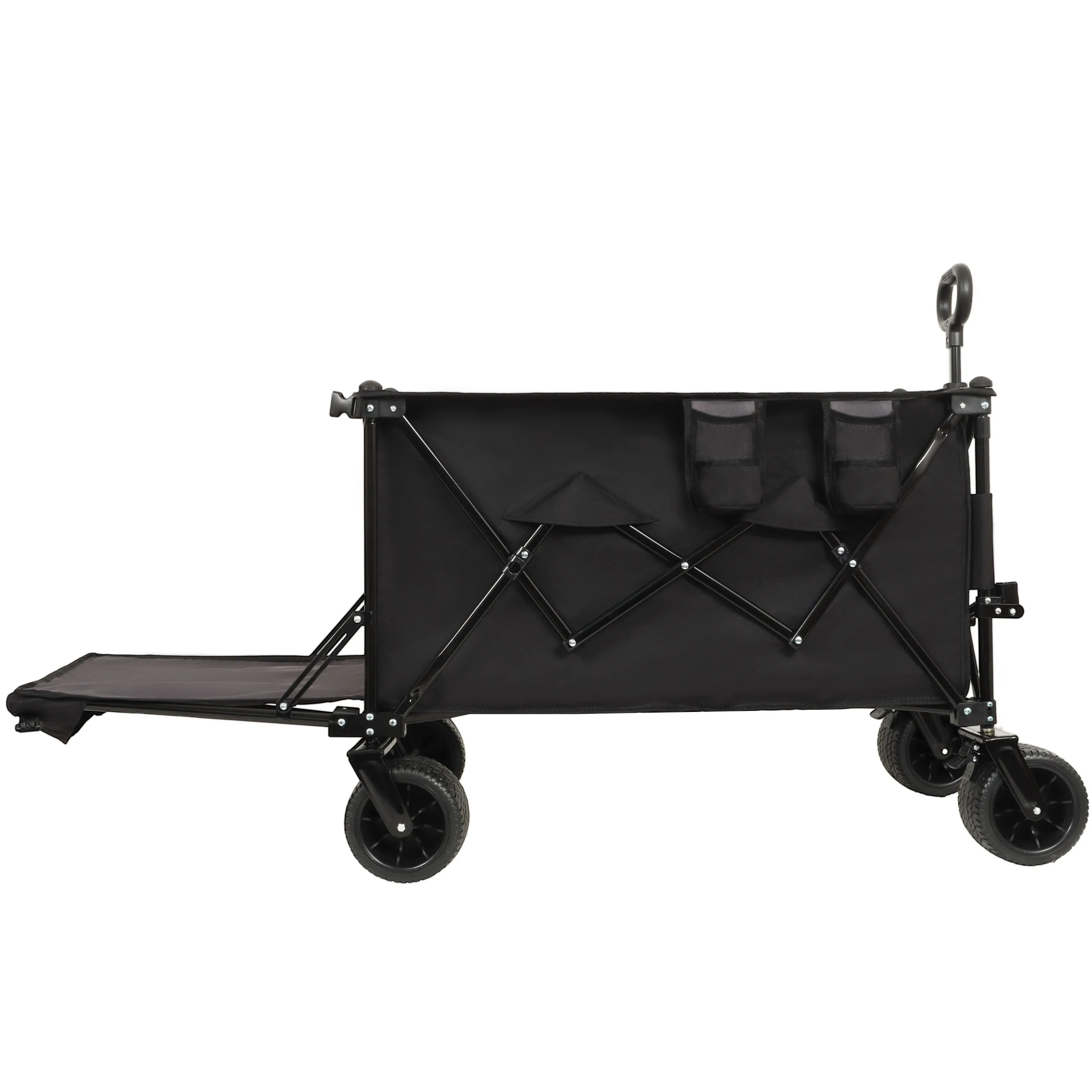 Foldable Wagon with Extended Tailgate,Extra Long Extender Wagon Cart,Wagon Cart Heavy Duty 480LBS with Large All-Terrain Wheels