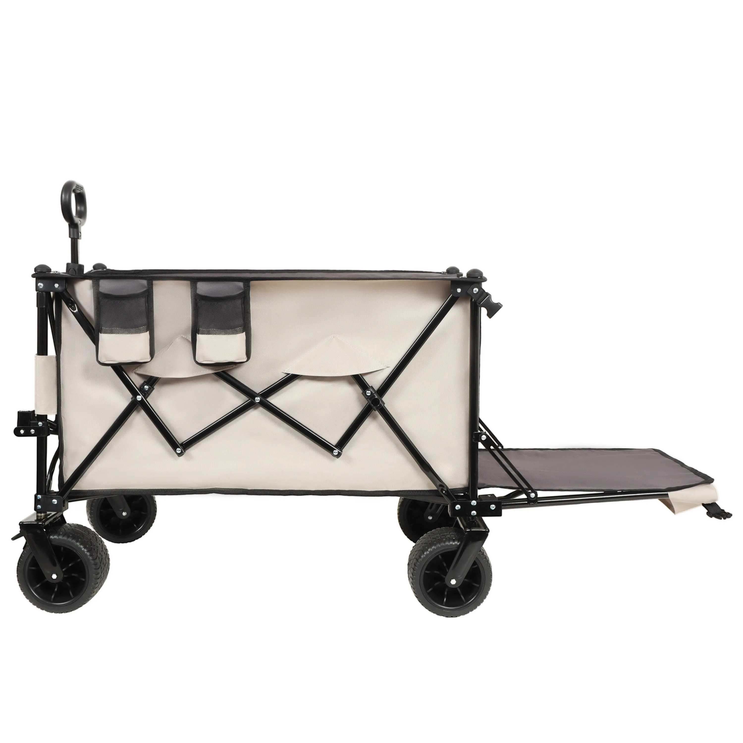 Foldable Wagon with Extended Tailgate,Extra Long Extender Wagon Cart,Wagon Cart Heavy Duty 480LBS with Large All-Terrain Wheels