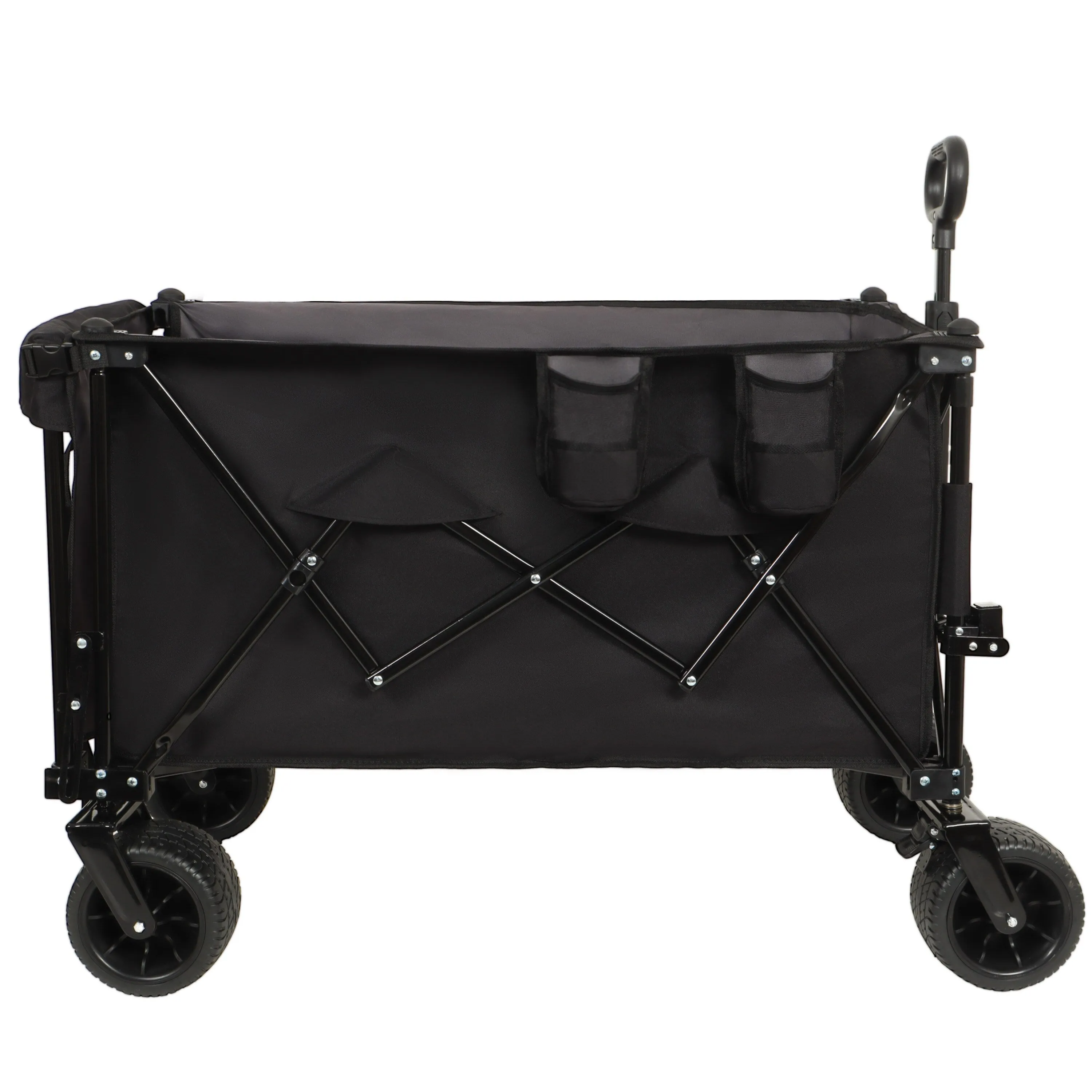 Foldable Wagon with Extended Tailgate,Extra Long Extender Wagon Cart,Wagon Cart Heavy Duty 480LBS with Large All-Terrain Wheels