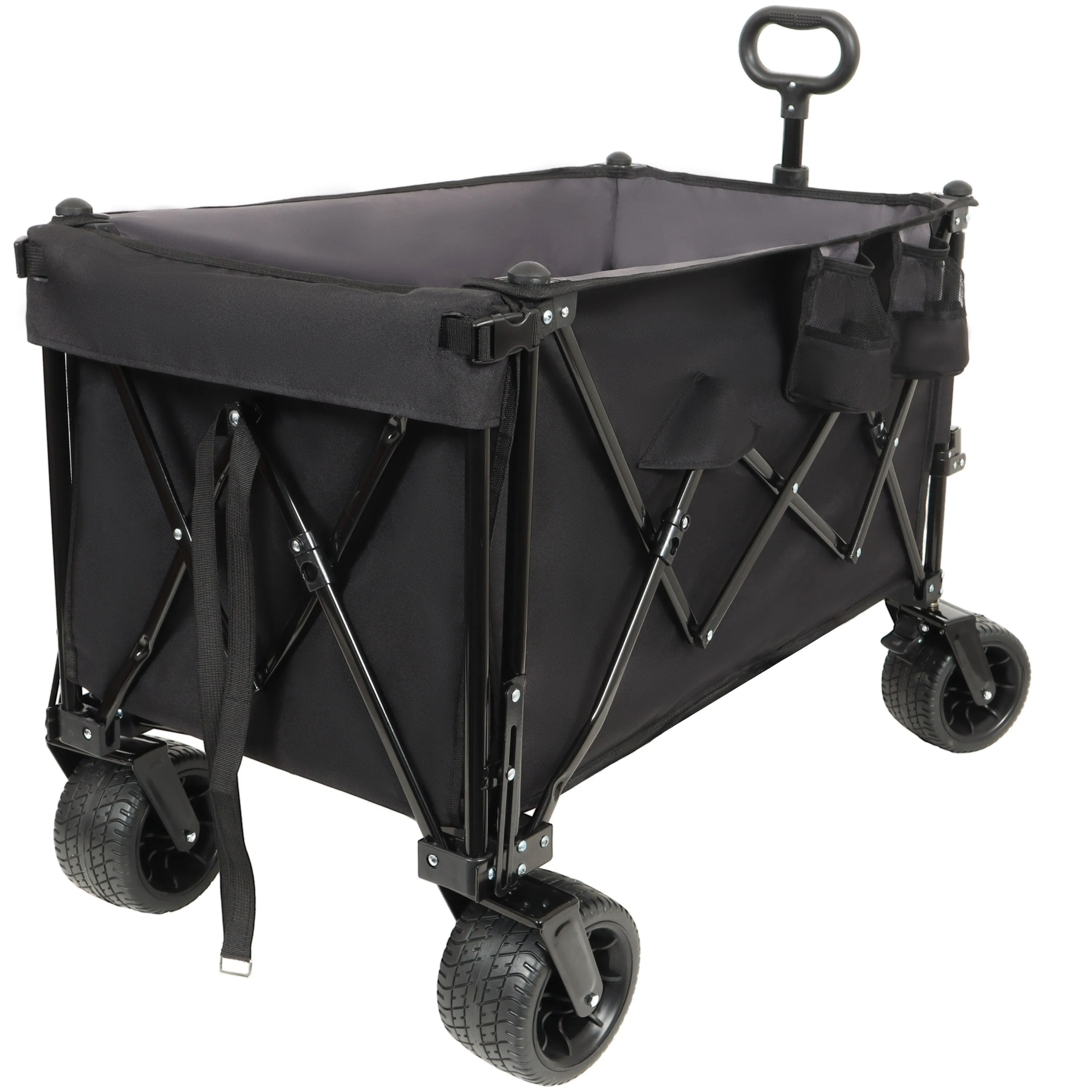 Foldable Wagon with Extended Tailgate,Extra Long Extender Wagon Cart,Wagon Cart Heavy Duty 480LBS with Large All-Terrain Wheels